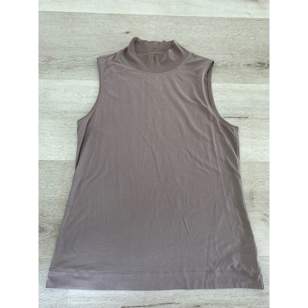 Athleta Outbound Tank Mauve Taupe Mock Neck Sleeveless Top Small S 1166